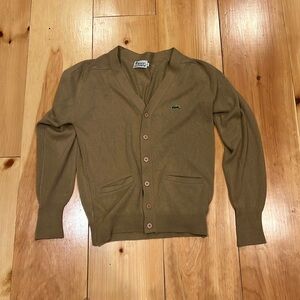 Lacoste Izod vintage tan button up cardigan